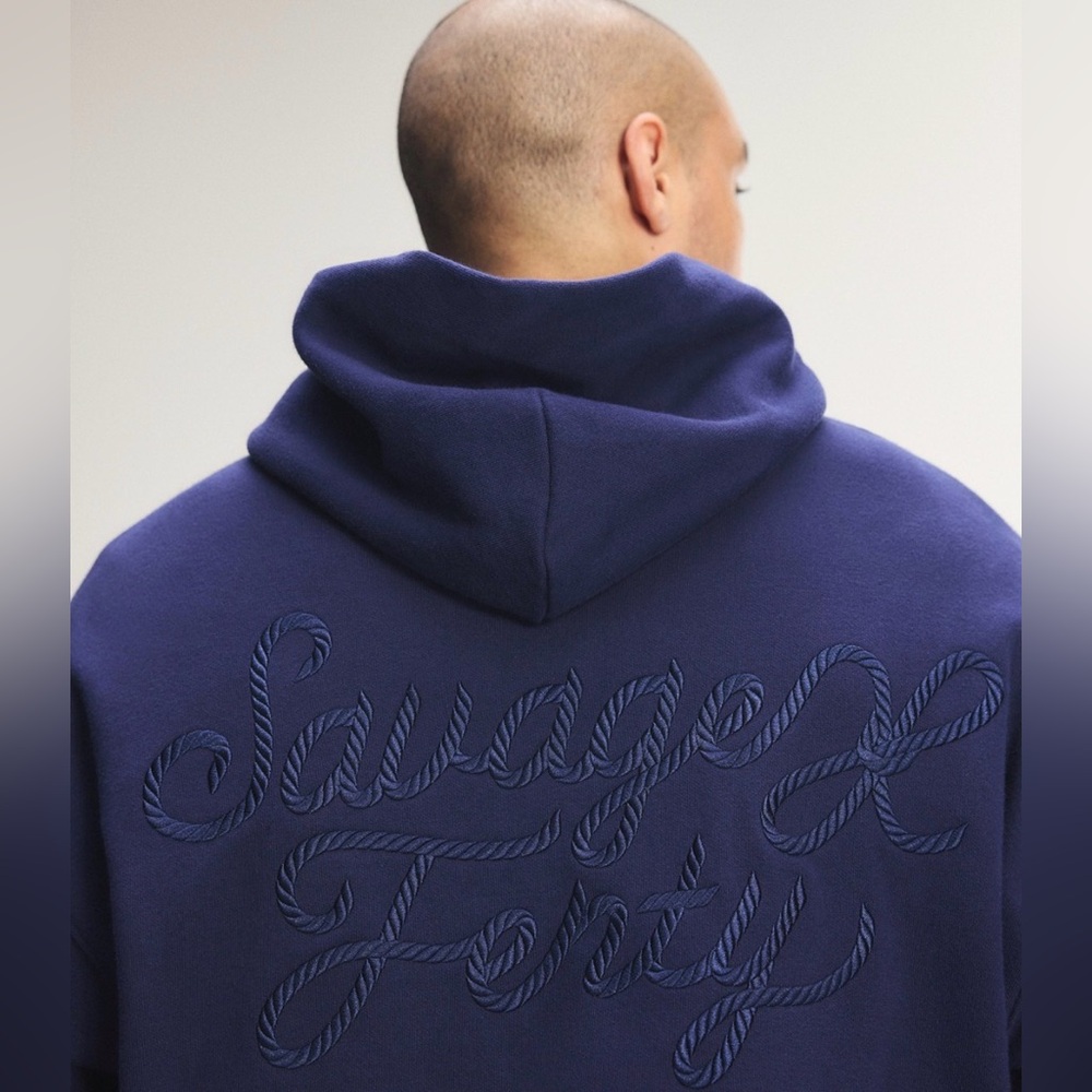 Savage X Fenty- Men's- Sz LG- NWT- Dark & Stormy Hoodie- Navy Blue